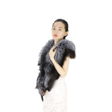 Women Scarf Real Fox Fur Long Shawl Stole Wrap Shrug Scarf Pashmina Bridal Wedding Winter Thick Warm stola echarpe